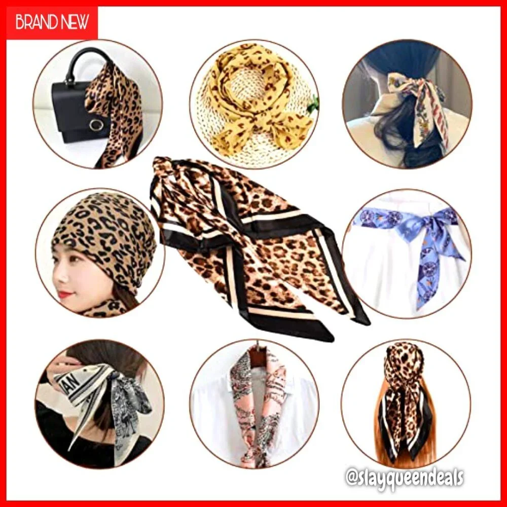 Large 35x35 Silk-Like Square Scarf Head Wrap Satin Bandana